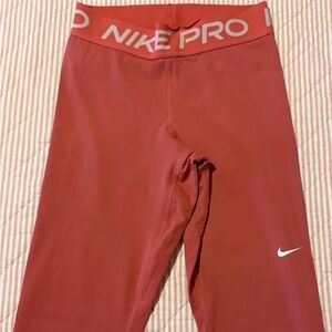 Nike Brick Red Women's Leggings with White Swoosh